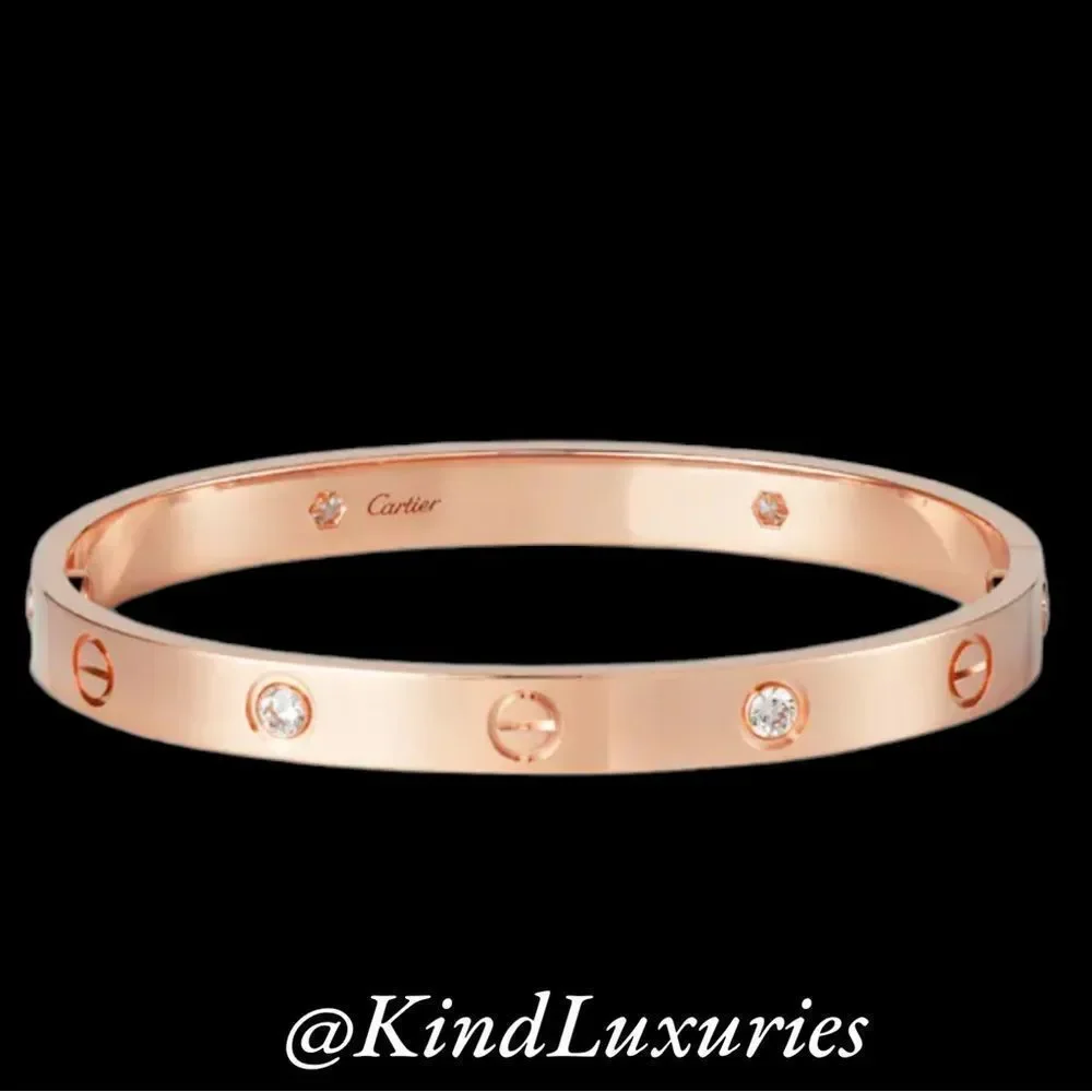 💎272💎 Plus Size Rose Gold or White Gold Carti3r LOVE Bracelet - Picture 4 of 16